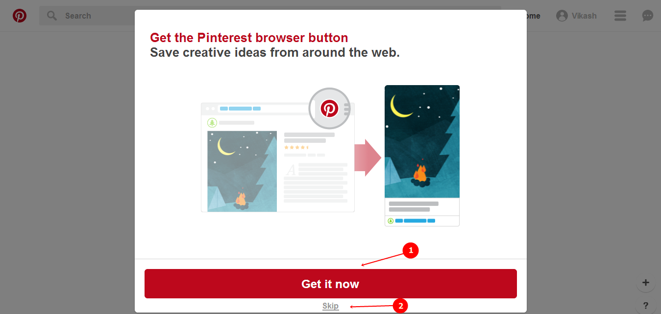 Pinterest Browser Button