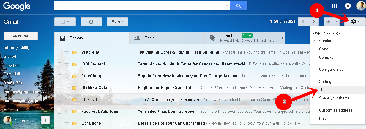 Gmail Theme Change