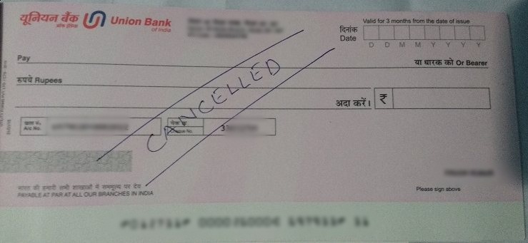 Cancelled Cheque