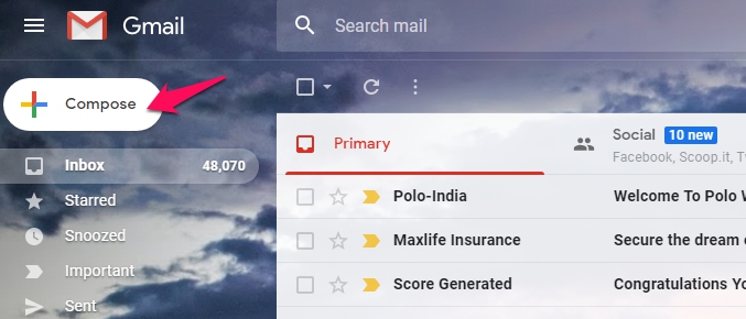 Compose an email to send.