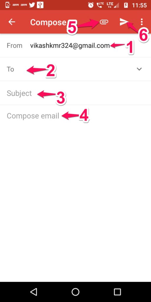 मोबाइल से ईमेल कैसे भेजे