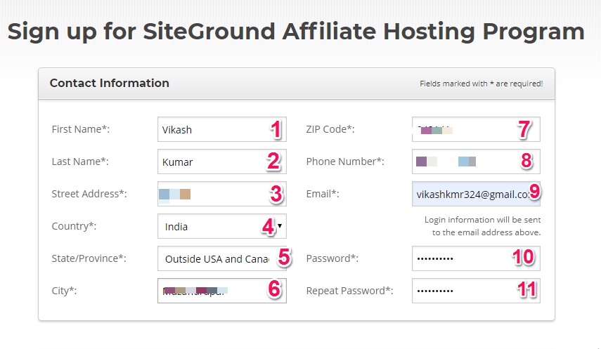 SiteGround affiliate Contact Information