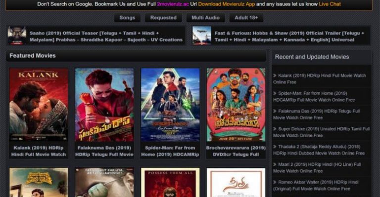MovieRulz 2019: Download Latest Tamil, Telugu Hindi Dubbed Movies